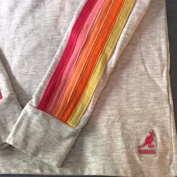 Kangol Women’s Long sleeve Rainbow Stripe Athletic Top ~ size Medium - Picture 7 of 13